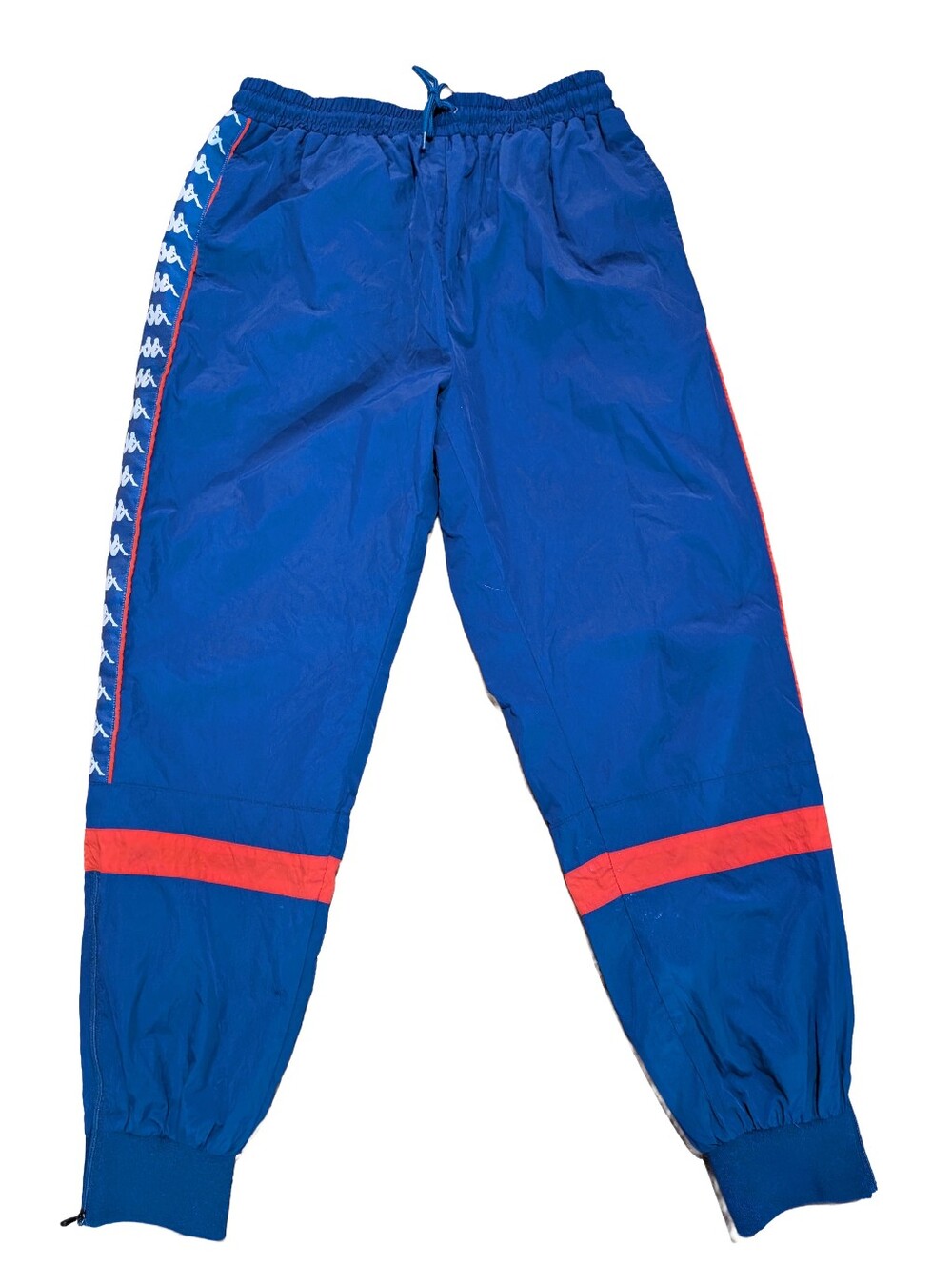 Vintage Track Pants Kappa  Limited Edition 222 Braka Blue with Red Accents Nylon